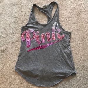 PINK sparkle ombré tank